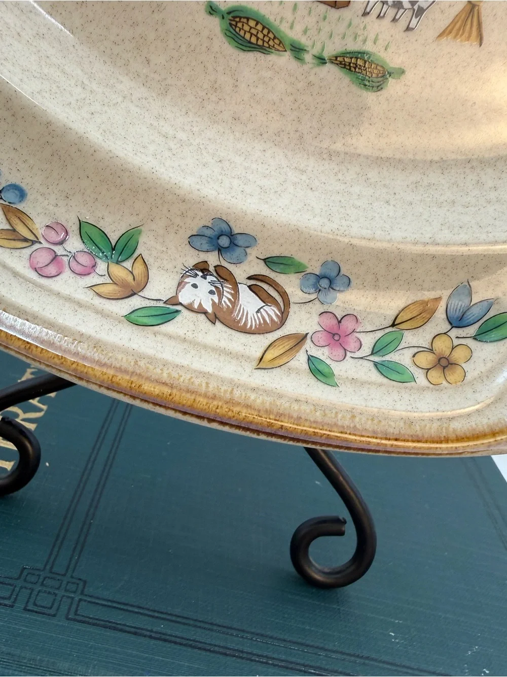 International Heartland Stoneware Round 12” Serving Platter Japan Cottage Core